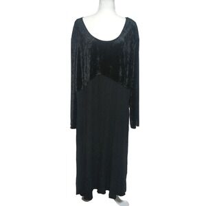 Goth The Avenue Midi Dress Women 30 Black Velvet Bodice Long Sleeve